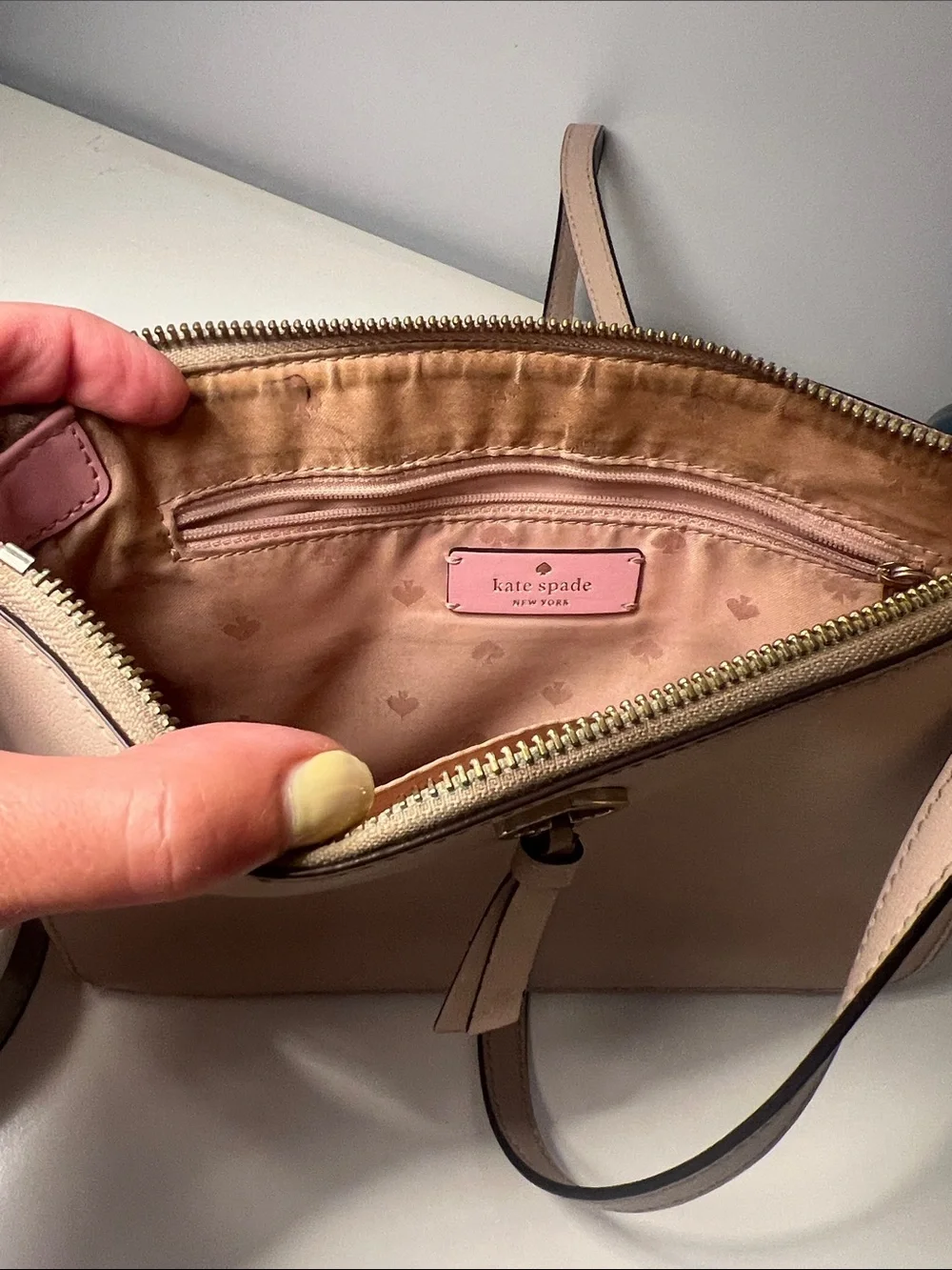 kate spade Pebbled Leather Crossbody in Light Blush